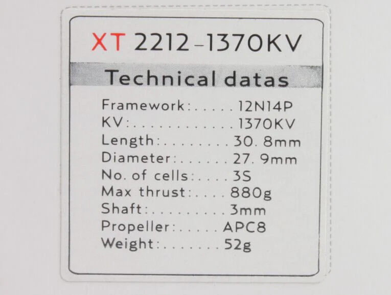 ★EMAX XT2212 980KV-1250KV-1370KV Motor for Aircraft Multicopter - Image 3